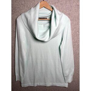 French Connection Womens Sweater Large Cowl Neck Light Mint Blue Stretch